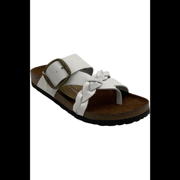 White Mountain Buckle Slide Sandals Heartfelt White - Medium - Picture 3 of 4